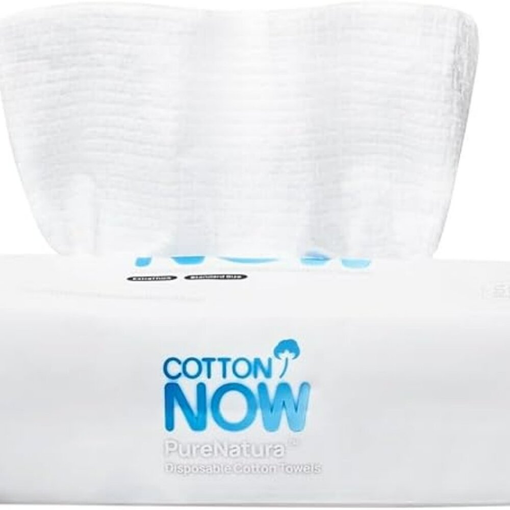 PureNatura Disposable Cotton Towels – 50 Count | Soft, Biodegradable Wipes
